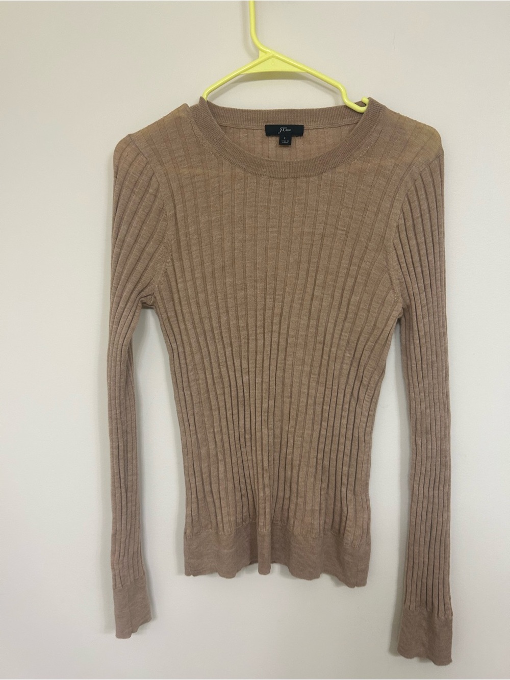 J Crew- Tan ribbed sweater